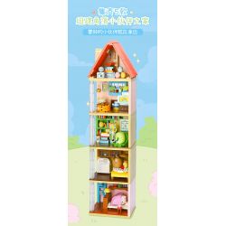 KEEPPLEY K21211 21211 CABIN Ở GÓC CỦA FRIENDS GÁC XÉP TRÒN MÀU HỒNG bộ đồ chơi xếp lắp ráp ghép mô hình Movie & Game Phim Và Trò Chơi