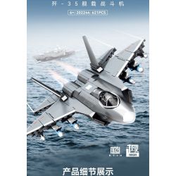 SEMBO 202244 MÁY BAY CHIẾN ĐẤU TRÊN TÀU SÂN J-35 bộ đồ chơi xếp lắp ráp ghép mô hình Military Army Quân Sự Bộ Đội 621 khối