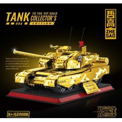 ZHEGAO GZ2008 2008 PHIÊN BẢN VÀNG TỐI THƯỢNG CỦA XE TĂNG 99A bộ đồ chơi xếp lắp ráp ghép mô hình Military Army Quân Sự Bộ Đội 1157 khối