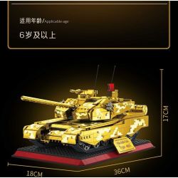 ZHEGAO GZ2008 2008 PHIÊN BẢN VÀNG TỐI THƯỢNG CỦA XE TĂNG 99A bộ đồ chơi xếp lắp ráp ghép mô hình Military Army Quân Sự Bộ Đội 1157 khối