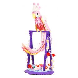 DK 6014 VẸT NHÀO LỘN MÀU HỒNG bộ đồ chơi xếp lắp ráp ghép mô hình PARROT FLOWER FRAME 630 khối