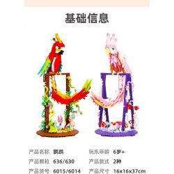 DK 6014 VẸT NHÀO LỘN MÀU HỒNG bộ đồ chơi xếp lắp ráp ghép mô hình PARROT FLOWER FRAME 630 khối