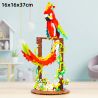 DK 6015 VẸT NHÀO LỘN MÀU ĐỎ bộ đồ chơi xếp lắp ráp ghép mô hình PARROT FLOWER FRAME 636 khối