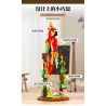DK 6015 VẸT NHÀO LỘN MÀU ĐỎ bộ đồ chơi xếp lắp ráp ghép mô hình PARROT FLOWER FRAME 636 khối