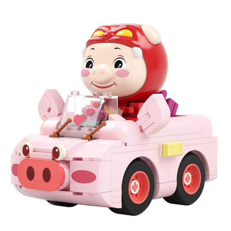 JAKI JK6837 6837 ĐỘI XE DỄ THƯƠNG PIGMAN CHÚ LỢN MUI TRẦN TUYỆT VỜI bộ đồ chơi xếp lắp ráp ghép mô hình Movie & Game CONVERTIBLE GG BOND Phim Và Trò Chơi