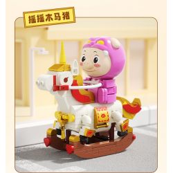 JAKI JK6838 6838 ĐỘI XE DỄ THƯƠNG PIG MAN CHÚ NGỰA BẬP BÊNH bộ đồ chơi xếp lắp ráp ghép mô hình Movie & Game ROCKING HORSE GG BOND Phim Và Trò Chơi