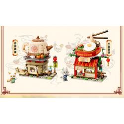 PANTASY 86506 CẢNH PHỐ NHỎ KUNG FU PANDA CỬA HÀNG MÌ XIAO ZHEN bộ đồ chơi xếp lắp ráp ghép mô hình Movie & Game Phim Và Trò Chơi 300 khối