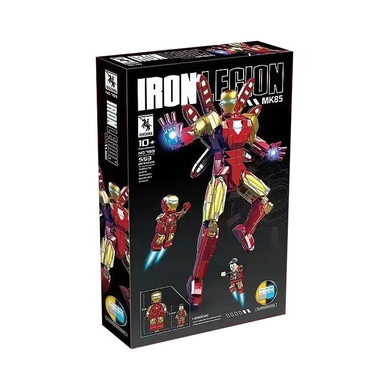 RENZAIMA 799 NGƯỜI SẮT MK85 bộ đồ chơi xếp lắp ráp ghép mô hình Super Heroes IRON LEGION MK85 Siêu Nhân Anh Hùng 553 khối