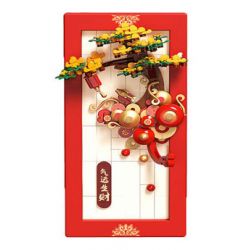 BALODY 21301 KỶ NIỆM NĂM MỚI FU MAY MẮN MANG LẠI SỰ GIÀU CÓ bộ đồ chơi xếp lắp ráp ghép mô hình Creator CHINA TREND Sáng Tạo