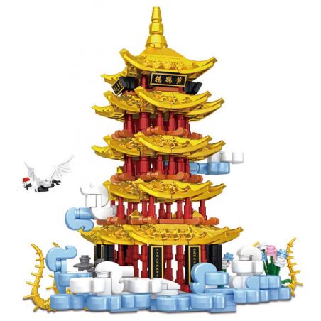 LE YI 67017 THÁP HẠC VÀNG bộ đồ chơi xếp lắp ráp ghép mô hình Architecture Công Trình Kiến Trúc 536 khối