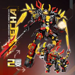 PINDA P2006 2006 CƠ GIÁP TAM QUỐC LỮ BỐ bộ đồ chơi xếp lắp ráp ghép mô hình CHINOISERIE MECHA 502 khối