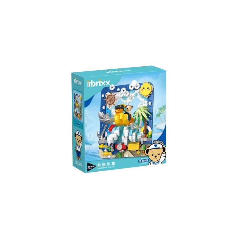INBRIXX 881503 GẤU BÔNG TEDDY RIDE LƯỚT SÓNG bộ đồ chơi xếp lắp ráp ghép mô hình TEDDY WAVE SURFING