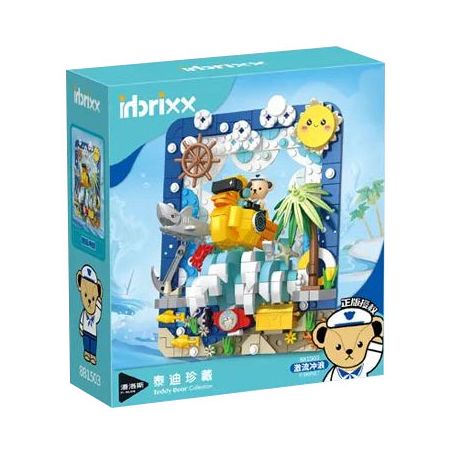 INBRIXX 881503 GẤU BÔNG TEDDY RIDE LƯỚT SÓNG bộ đồ chơi xếp lắp ráp ghép mô hình TEDDY WAVE SURFING