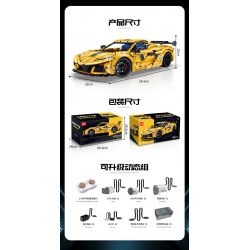 GULY 10622 TÀU HỘ TỐNG 1:8 tỷ lệ 1:8 bộ đồ chơi xếp lắp ráp ghép mô hình Technic KERVTTE SPORTCAR Kỹ Thuật Công Nghệ Cao Mô Hình Phương Tiện 3788 khối