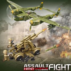 AMERICAN LEAGUE 98301 PHÁO PHÒNG KHÔNG 88MM CỦA ĐỨC TIÊM KÍCH P-38 MỸ bộ đồ chơi xếp lắp ráp ghép mô hình Military Army Quân Sự Bộ Đội