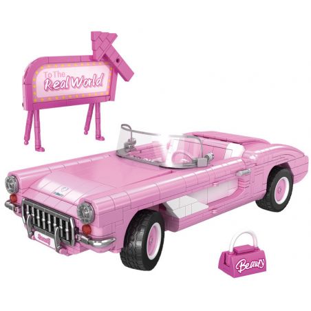 WE GAME COMING 66035 BARBIE MUI TRẦN bộ đồ chơi xếp lắp ráp ghép mô hình Movie & Game PINK CAR Phim Và Trò Chơi 898 khối