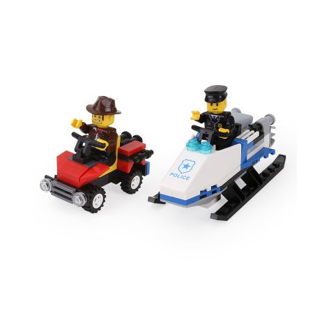 WANGE LIGAO DR.LUCK 26016 XE TRƯỢT TUYẾT CỦA CẢNH SÁT bộ đồ chơi xếp lắp ráp ghép mô hình City Thành Phố 99 khối