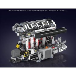 MouldKing 10087 Mould King 10087 DẪN ĐỘNG CƠ XĂNG 4 XI-LANH THẲNG HÀNG bộ đồ chơi xếp lắp ráp ghép mô hình Technic L4 Kỹ Thuật Công Nghệ Cao Mô Hình Phương Tiện 1787 khối