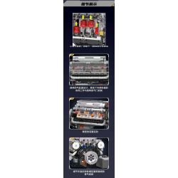 MouldKing 10087 Mould King 10087 DẪN ĐỘNG CƠ XĂNG 4 XI-LANH THẲNG HÀNG bộ đồ chơi xếp lắp ráp ghép mô hình Technic L4 Kỹ Thuật Công Nghệ Cao Mô Hình Phương Tiện 1787 khối