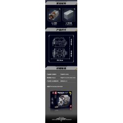 MouldKing 10087 Mould King 10087 DẪN ĐỘNG CƠ XĂNG 4 XI-LANH THẲNG HÀNG bộ đồ chơi xếp lắp ráp ghép mô hình Technic L4 Kỹ Thuật Công Nghệ Cao Mô Hình Phương Tiện 1787 khối