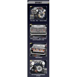 MouldKing 10088 Mould King 10088 DẪN ĐỘNG CƠ 8 XI-LANH KIỂU CHỮ V bộ đồ chơi xếp lắp ráp ghép mô hình Technic V8 ENGINE Kỹ Thuật Công Nghệ Cao Mô Hình Phương Tiện 535 khối