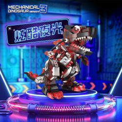 ZHEGAO 662022 Q KHỦNG LONG CƠ KHÍ DỄ THƯƠNG RỒNG SEN ĐỎ bộ đồ chơi xếp lắp ráp ghép mô hình MECHANICAL DINOSAUR 3 3310 khối