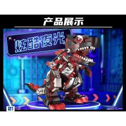 ZHEGAO 662022 Q KHỦNG LONG CƠ KHÍ DỄ THƯƠNG RỒNG SEN ĐỎ bộ đồ chơi xếp lắp ráp ghép mô hình MECHANICAL DINOSAUR 3 3310 khối