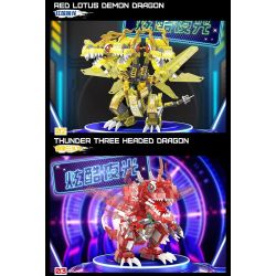 ZHEGAO 662022 Q KHỦNG LONG CƠ KHÍ DỄ THƯƠNG RỒNG SEN ĐỎ bộ đồ chơi xếp lắp ráp ghép mô hình MECHANICAL DINOSAUR 3 3310 khối