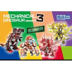 ZHEGAO 662022 Q KHỦNG LONG CƠ KHÍ DỄ THƯƠNG RỒNG SEN ĐỎ bộ đồ chơi xếp lắp ráp ghép mô hình MECHANICAL DINOSAUR 3 3310 khối