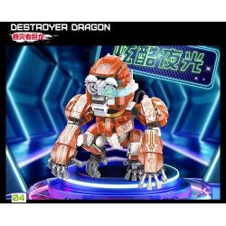 ZHEGAO 662025 Q KHỦNG LONG CƠ KHÍ DỄ THƯƠNG RỒNG BA ĐẦU SẤM SÉT bộ đồ chơi xếp lắp ráp ghép mô hình MECHANICAL DINOSAUR 3 THUNDER THREE HEADED DRAGON 617 khối