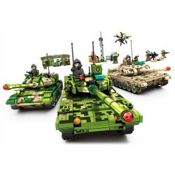 SEMBO 203164 ĐẤT NƯỚC MẠNH MẼ VÀ TINH THẦN ANH HÙNG LÍNH TRUNG QUỐC XE TĂNG CHIẾN ĐẤU CHỦ LỰC IRON TORRENT ZTZ-99A HẠNG ZTZ-59A NHẸ ZTQ-15 tỷ lệ 1:32 bộ đồ chơi xếp lắp ráp ghép mô hình Military Army Quân Sự Bộ Đội 2147 khối