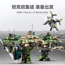 SEMBO 203164 ĐẤT NƯỚC MẠNH MẼ VÀ TINH THẦN ANH HÙNG LÍNH TRUNG QUỐC XE TĂNG CHIẾN ĐẤU CHỦ LỰC IRON TORRENT ZTZ-99A HẠNG ZTZ-59A NHẸ ZTQ-15 tỷ lệ 1:32 bộ đồ chơi xếp lắp ráp ghép mô hình Military Army Quân Sự Bộ Đội 2147 khối