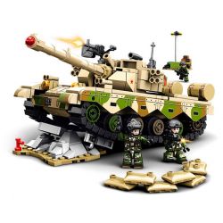 SEMBO 203159 TOP TOY 203159T MỘT QUỐC GIA HÙNG MẠNH XE TĂNG CHIẾN ĐẤU CHỦ LỰC ZTZ-96B tỷ lệ 1:32 bộ đồ chơi xếp lắp ráp ghép mô hình Military Army Quân Sự Bộ Đội 719 khối