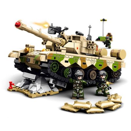 SEMBO 203159 TOP TOY 203159T MỘT QUỐC GIA HÙNG MẠNH XE TĂNG CHIẾN ĐẤU CHỦ LỰC ZTZ-96B tỷ lệ 1:32 bộ đồ chơi xếp lắp ráp ghép mô hình Military Army Quân Sự Bộ Đội 719 khối