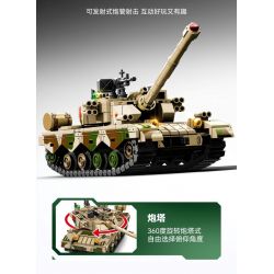 SEMBO 203159 TOP TOY 203159T MỘT QUỐC GIA HÙNG MẠNH XE TĂNG CHIẾN ĐẤU CHỦ LỰC ZTZ-96B tỷ lệ 1:32 bộ đồ chơi xếp lắp ráp ghép mô hình Military Army Quân Sự Bộ Đội 719 khối