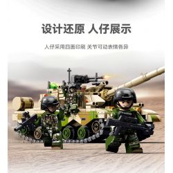 SEMBO 203159 TOP TOY 203159T MỘT QUỐC GIA HÙNG MẠNH XE TĂNG CHIẾN ĐẤU CHỦ LỰC ZTZ-96B tỷ lệ 1:32 bộ đồ chơi xếp lắp ráp ghép mô hình Military Army Quân Sự Bộ Đội 719 khối