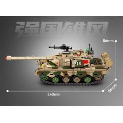 SEMBO 203159 TOP TOY 203159T MỘT QUỐC GIA HÙNG MẠNH XE TĂNG CHIẾN ĐẤU CHỦ LỰC ZTZ-96B tỷ lệ 1:32 bộ đồ chơi xếp lắp ráp ghép mô hình Military Army Quân Sự Bộ Đội 719 khối