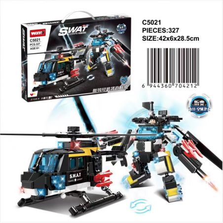 WOMA C5021 5021 SWAT MÁY BAY CHIẾN ĐẤU EAGLE OWL bộ đồ chơi xếp lắp ráp ghép mô hình Military Army SWAT CORPS Quân Sự Bộ Đội 327 khối