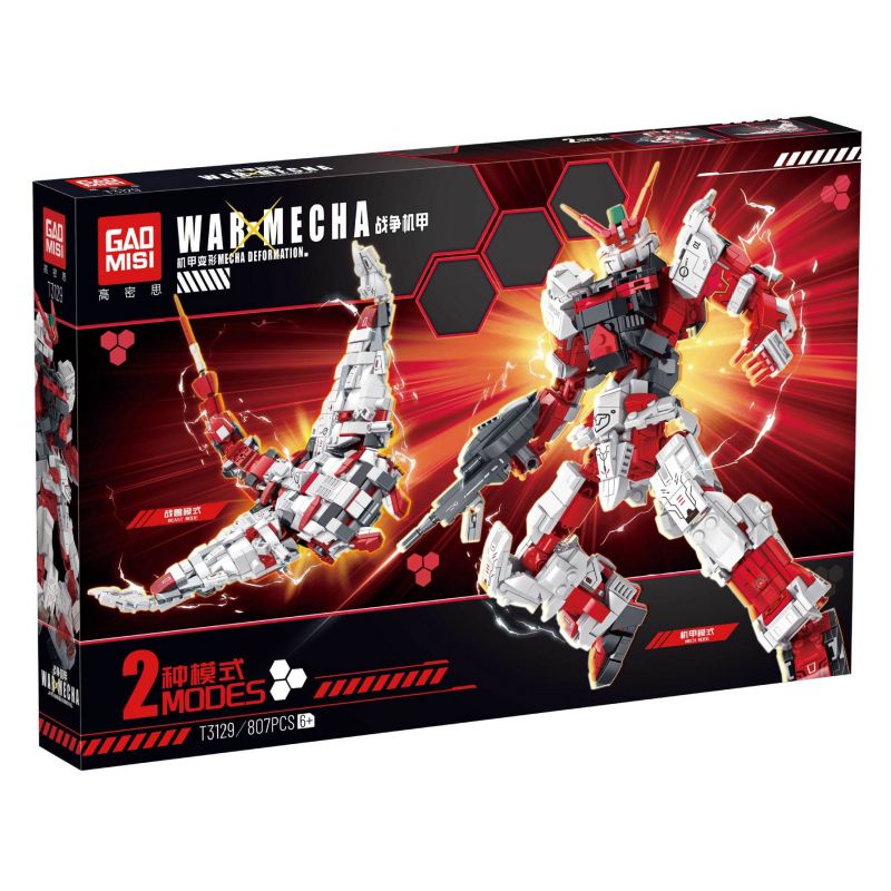 GAOMISI T3129 3129 WAR MECH DỊ GIÁO ĐỎ bộ đồ chơi xếp lắp ráp ghép mô hình WARMECHA 807 khối