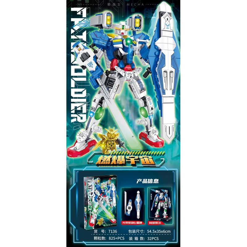 7136 CHIẾN BINH TÀI NĂNG bộ đồ chơi xếp lắp ráp ghép mô hình 825 khối