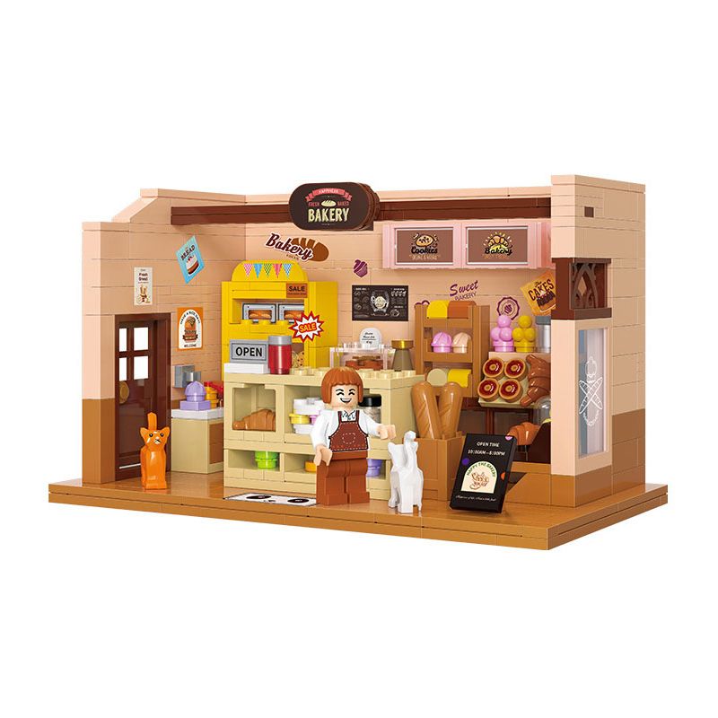 BALODY 21197 TIỆM BÁNH HẠNH PHÚC bộ đồ chơi xếp lắp ráp ghép mô hình HAPPY BAKERY 391 khối