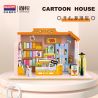 BALODY 21199 NGÔI NHÀ HẠNH PHÚC MANMAN bộ đồ chơi xếp lắp ráp ghép mô hình COMIC SHOP 396 khối