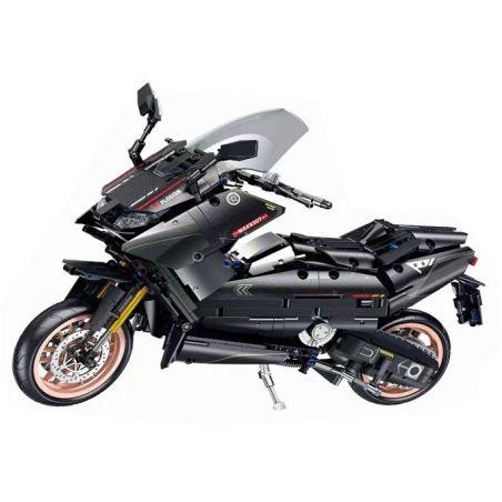 FORANGE FC9307 9307 XE MÁY CHIBIANJI TAY GA T-MAX MÀU ĐEN tỷ lệ 1:5 bộ đồ chơi xếp lắp ráp ghép mô hình Technic Kỹ Thuật Công Nghệ Cao Mô Hình Phương Tiện 1282 khối