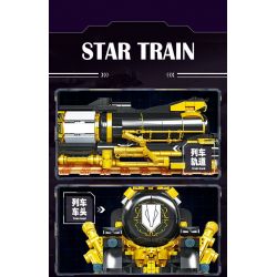 JIESTAR 58113 TÀU MÁI VÒM NGÔI SAO bộ đồ chơi xếp lắp ráp ghép mô hình STAR TRAIN 1270 khối