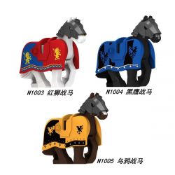 GUANGDONG RUIZHIDA N1004 1004 N1005 1005 N1003 1003 3 LOẠI NGỰA CHIẾN bộ đồ chơi xếp lắp ráp ghép mô hình Medieval Castle Chiến Tranh Trung Cổ
