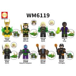 WM 6119 2187 2188 2189 2190 2191 2192 2193 2194 LOKI MINIFIGURE 8 LOẠI bộ đồ chơi xếp lắp ráp ghép mô hình Super Heroes Siêu Nhân Anh Hùng
