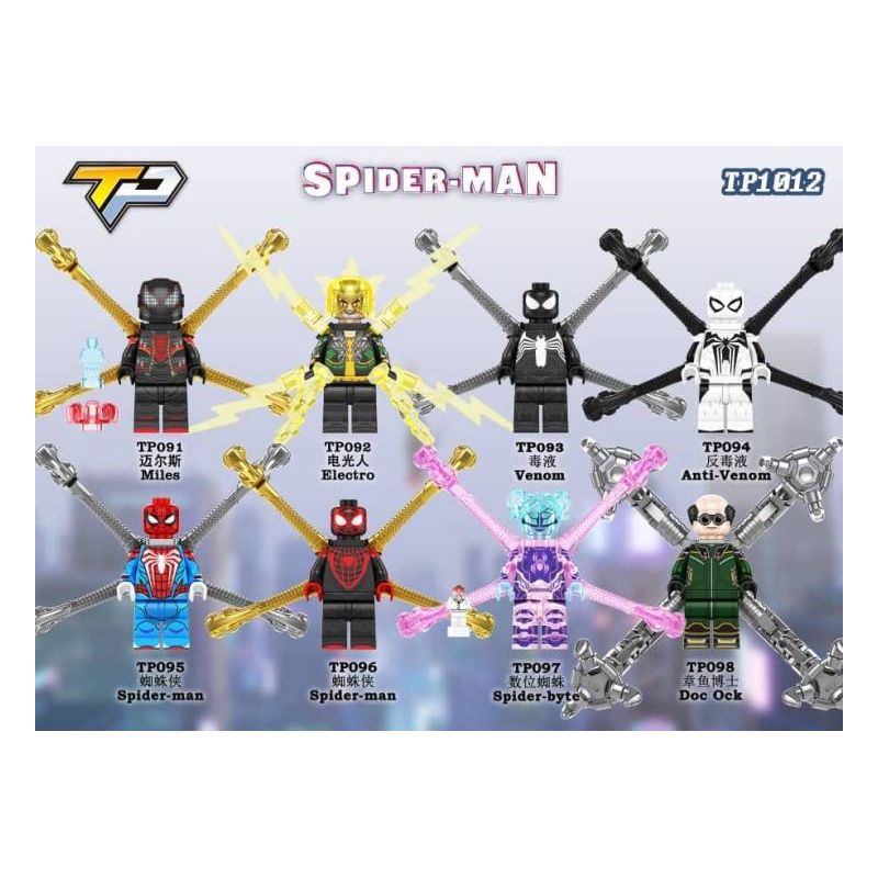 TP 1012 091 092 093 094 095 096 097 098 8 LOẠI NHÂN VẬT NGƯỜI NHỆN bộ đồ chơi xếp lắp ráp ghép mô hình Super Heroes Siêu Nhân Anh Hùng