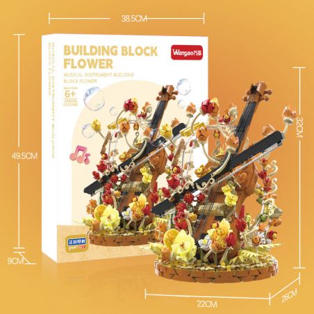 WANGAO 288016 HOA VIOLON bộ đồ chơi xếp lắp ráp ghép mô hình Creator Sáng Tạo