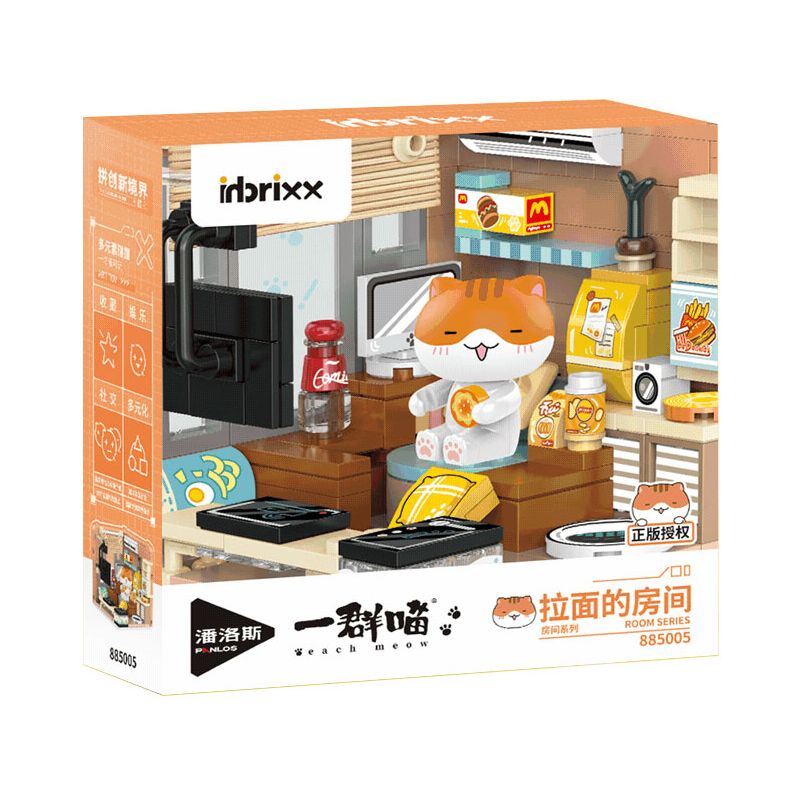 INBRIXX 885005 NẾU LỊCH SỬ LÀ MỘT ĐÀN MÈO PHÒNG RAMEN bộ đồ chơi xếp lắp ráp ghép mô hình Movie & Game Phim Và Trò Chơi 263 khối