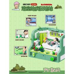AREA-X AB0039 0039 MR BEAN PHÒNG TẮM CỦA bộ đồ chơi xếp lắp ráp ghép mô hình Movie & Game MR. BEAN BATHROOM Phim Và Trò Chơi